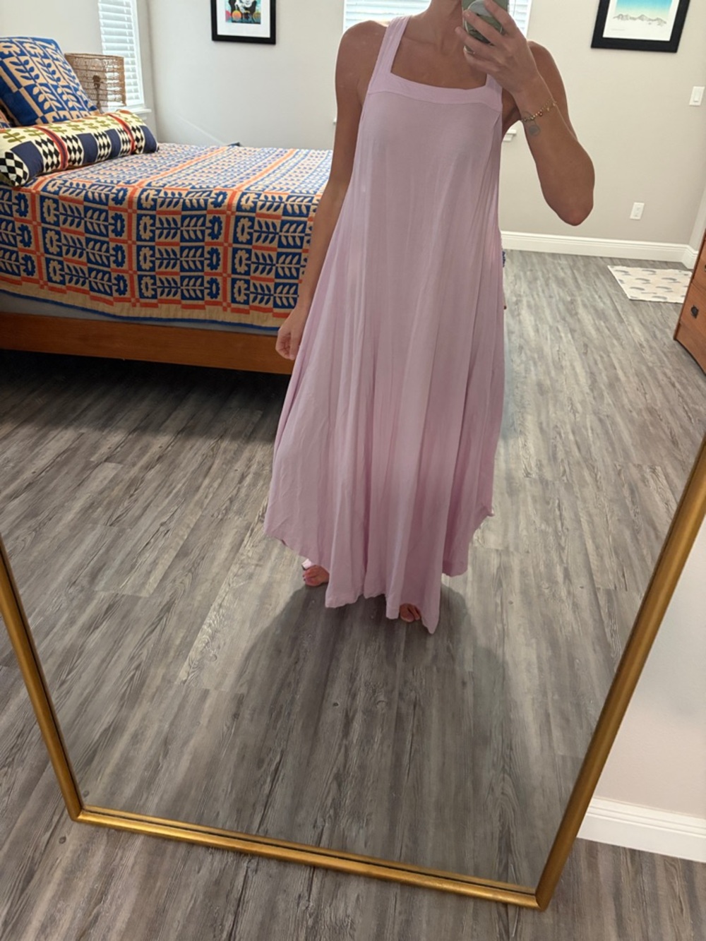 Free People Soft Lavender Flowing Maxi Dress